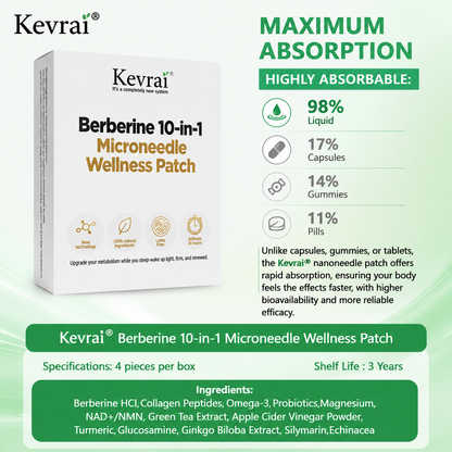 USA Doctor Recommended 🌟 | Kevrai® Berberine 10-in-1 Nano Microneedle Patch | ✅ Science-Backed Formula  | Visible Results in 7 Days 🏅